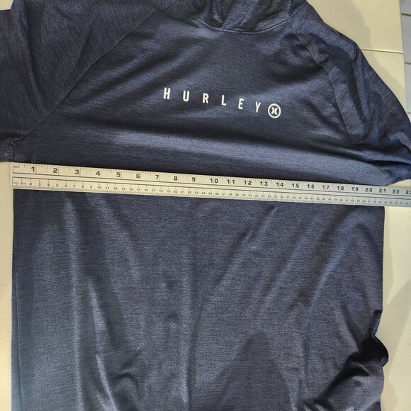 Hurley Mens Navy Long Sleeve Hoodie Shirt Large Lightweight Casual Activewear - Picture 6 of 10